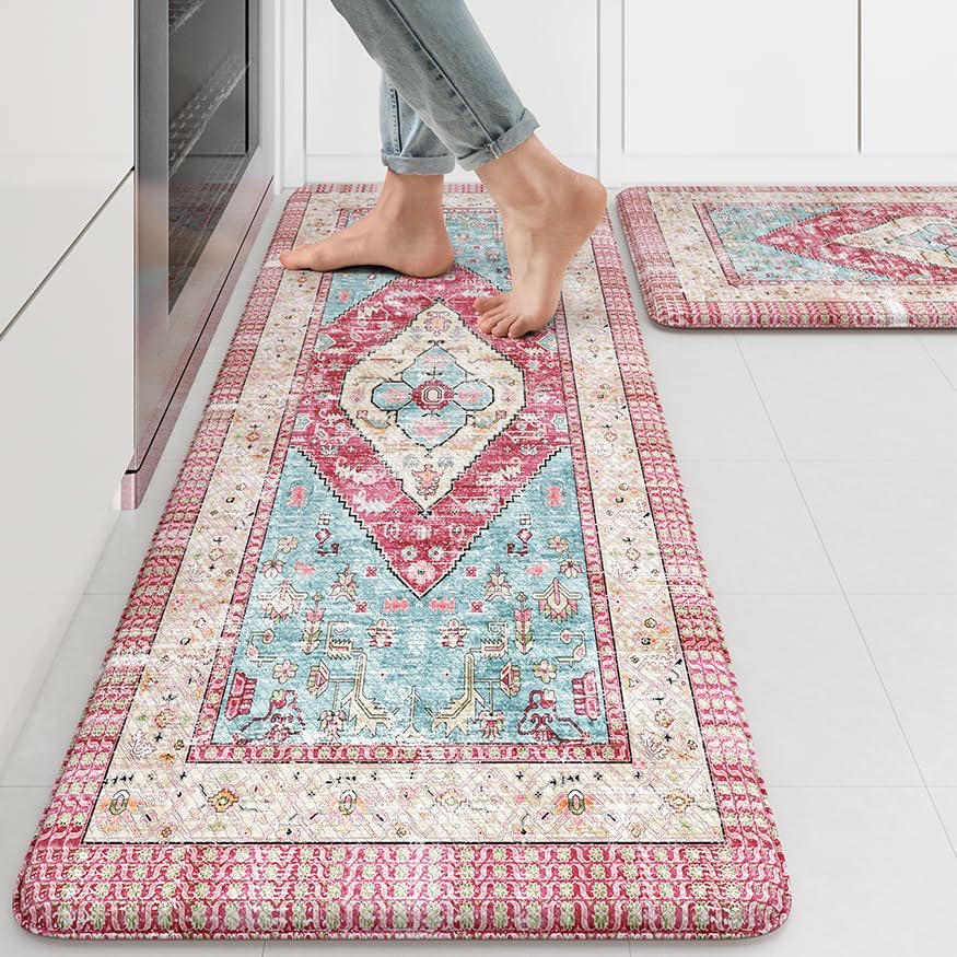Kitchen Rugs and Mats 2 PC Cushioned Anti Fatigue Kitchen…